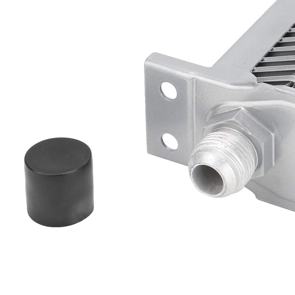 Radiatore Olio Motore 19 File, Scambiatore Olio in Alluminio T-6061 con Raccordi AN-10, Raffreddatore Olio Universale per Auto, Moto, Corsa