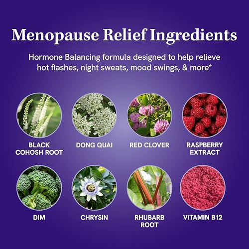 Image of Menopause Supplement for Women Hot Flashes & Night Sweats | Hormone Balance, Menopause Relief for Women & Perimenopause Support | With Black Cohosh, DIM & Red Clover | Third-Party Tested | 30 Ct