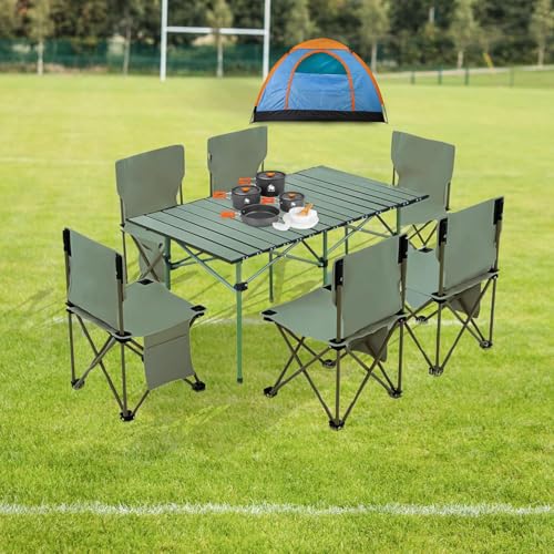 Image of DOLPHY Compact Aluminium Folding Camping Table | Multipurpose Roll-up Tabletop | Rectangle Table for Camping, Fishing, Hiking, Travel, Picnic, Beach
