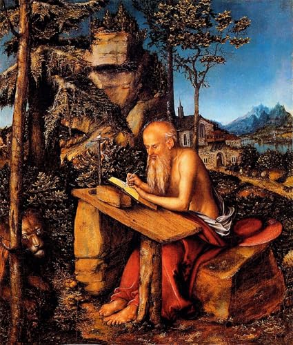 Tableau Le Christ et le Samaritain de Cranach pour sublimer un grand mur vide de chambre