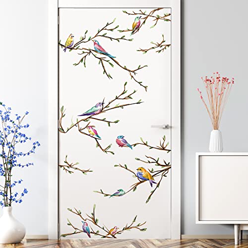 Vinilos decorativos 3D removibles aves en rama árbol miniatura 6