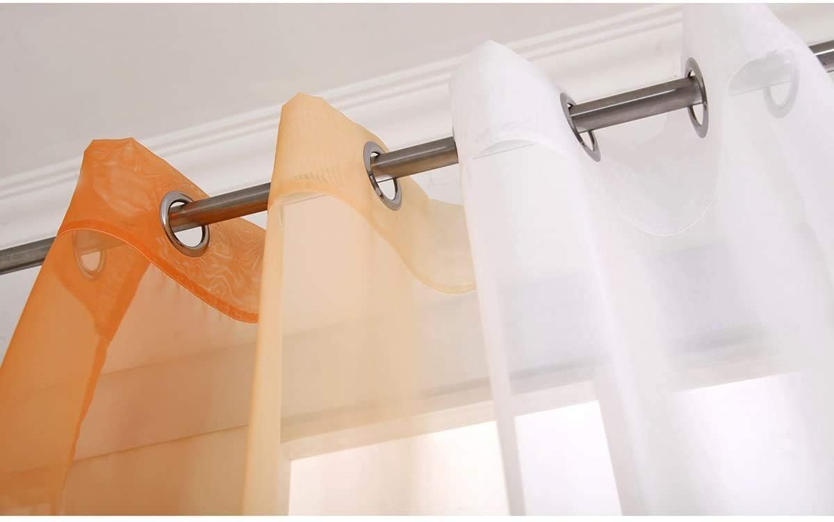 SIMPVALE Rideaux Voilages Dégradés Orange Et Blanc 140cm X 245cm - Lot De 2 Panneaux