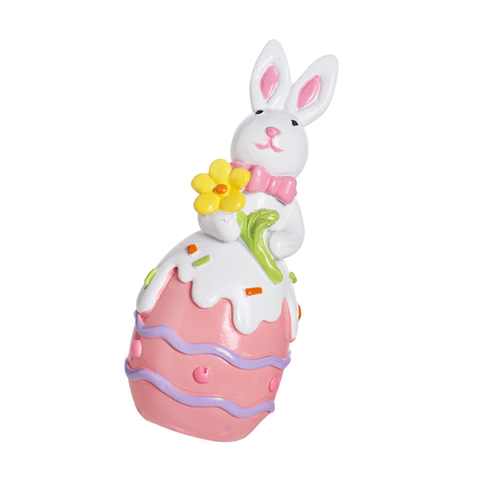 TWISAXC Nordic Style Amazing Easter Rabbit Figurines Cartoon Charming Bunny Funny Celebrate Festivities With Unique Easter Decorations And Eggs Ornament Party, Pink, 4.5x4.5x12cm