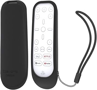 Capa protetora de silicone SIKAI para controle remoto de mídia PS5, à prova de choque, antiderrapante, para Sony Playstation 5 Media, não irrita a pele, não perde com controle remoto (Preto)