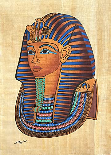 NileCart Collection of 4 sheets Egyptian papyrus paintings Original Hand Painted Papyrus Paper Ancient Egyptian size 9x13 in. (22x26 cm). handmade in Egypt. (King TUT Collection). - image 2