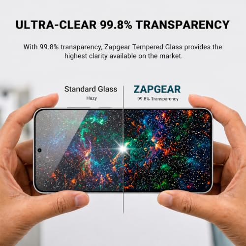 Image of Tempered Glass Screen Protector Compatible with Samsung Galaxy S25 FE 5G (6.7 Inch) | 9H Hardness | In-Display Fingerprint Unlock Compatible | Edge to Edge Full Coverage