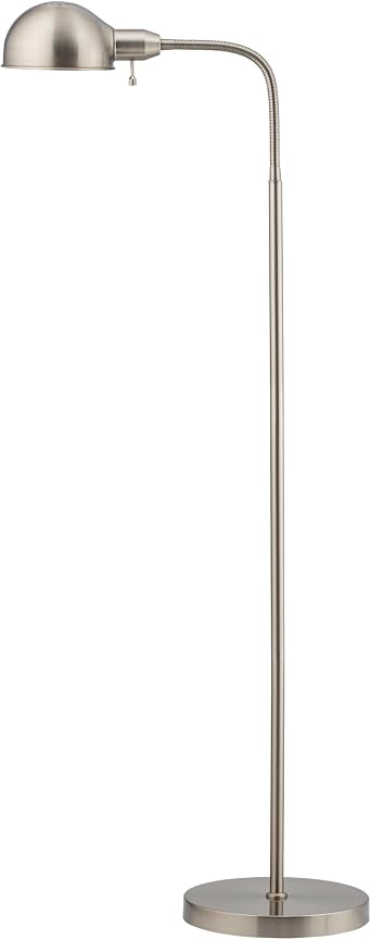 OBright Nova - Adjustable Floor Lamp with Flexible Gooseneck and Rotatable Shade, E26 Socket, 10-Inch Base - Ideal for Reading, Bedside, Living Room, Brushed Nickel