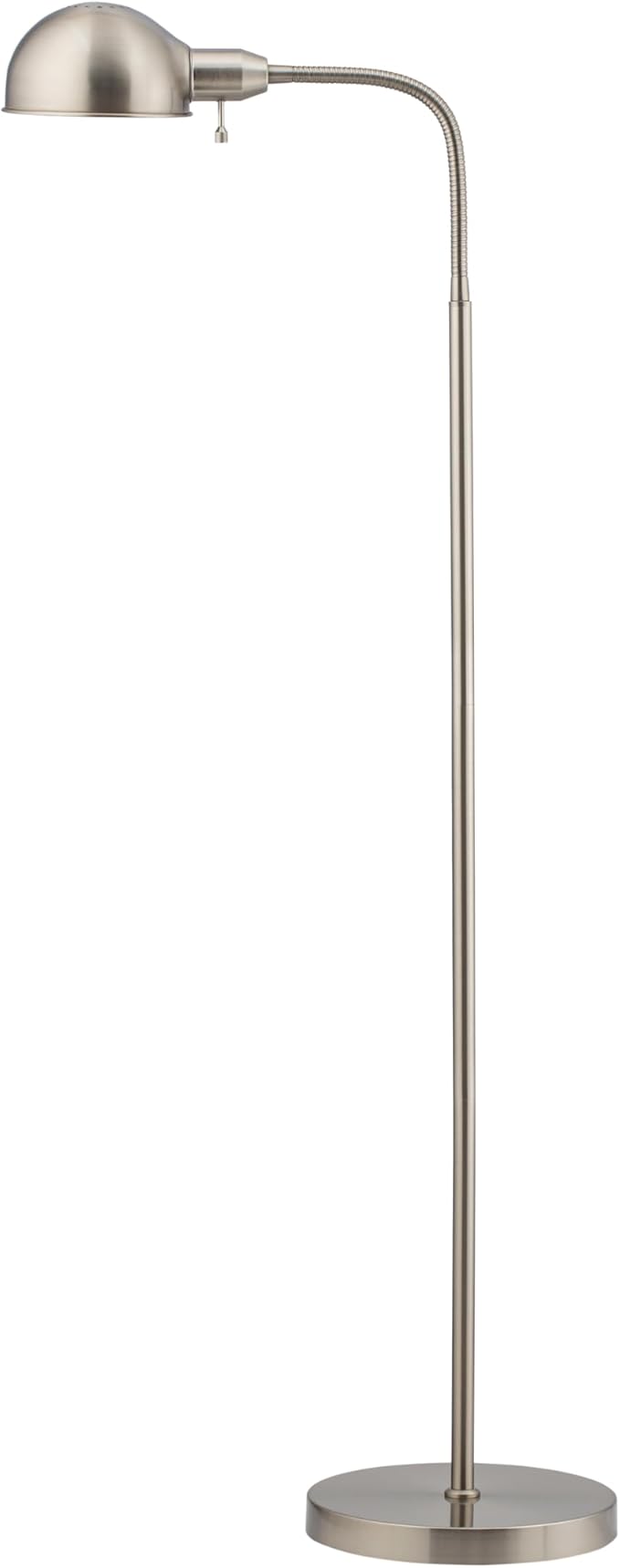O'Bright O'Bright Nova - Adjustable Floor Lamp with Flexible Gooseneck and Rotatable Shade, E26 Socket, 10-Inch Base - Ideal for Reading, Bedside, Living Room, Brushed Nickel