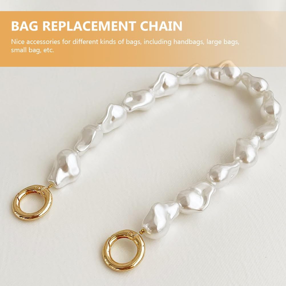 EXCEART Pearl Bag Replacement Chain Beaded Handle Chain Lightweight Extension Purse Strap for Handbags and Shoulder Bags Elegant Bag Accessories for Women - Image 4