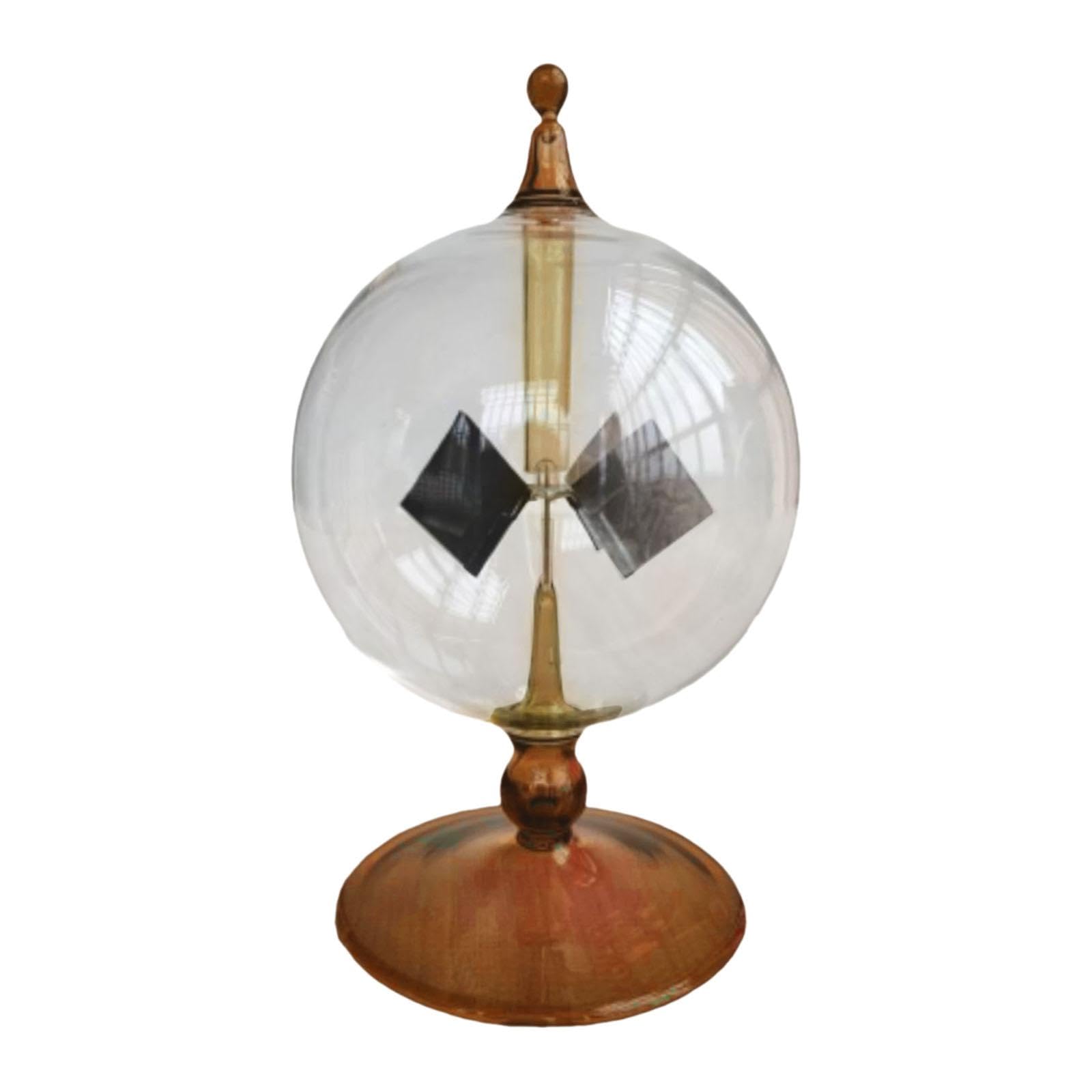 Solar Light Pressure Windmill Glas Deko Radiometer Experimentelle Figur mit Rotierenden Flügelblättern Wissenschaftliches Lehrmittel für Büro Klassenz, Gelb