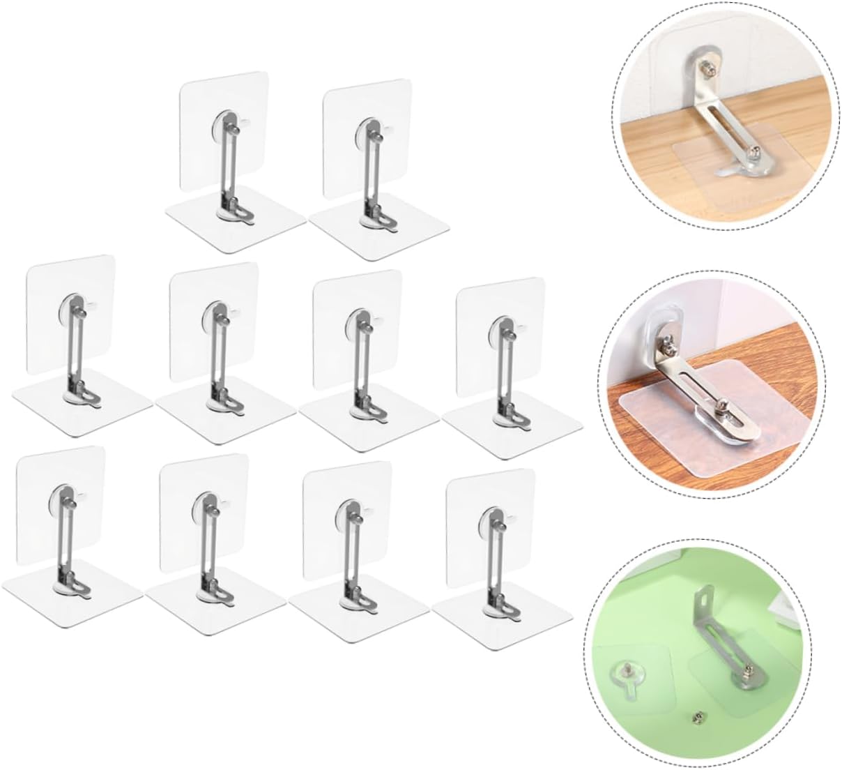 10sets Adhesive Furniture Wall Anchors Anti-tip Safety Straps for Proofing Tv Stands Bookcases and Dressers Easy Installation No Drilling Required