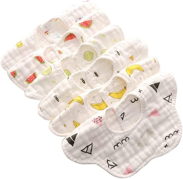 MerlinaeMuslin Bibs, Baby Bandana Drool Bibs for Boys Girls Newborn Infant for Drooling and Teething,100% Organic Cotton