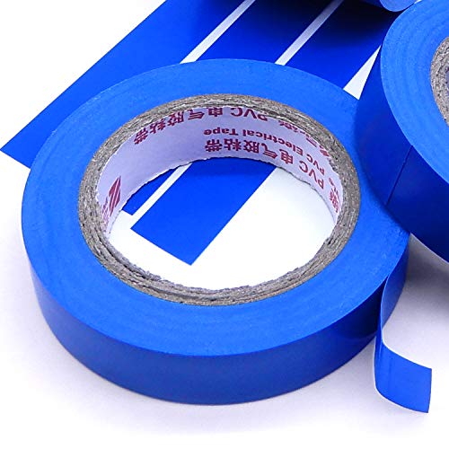 Image of Maveek Electrical Insulation Tape, PVC Vinyl Electrical Tapes with Rubber Based Adhesive, Heat Resistant, Flame Retardant, Waterproof(6 Rolls,Blue)
