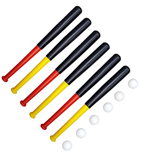 Liberty Imports 6 Pack Baseball Bat And Ball Combo Set - Bundle Of Plastic Lightweight Telescoping Bats (27 Inches) #TOP3