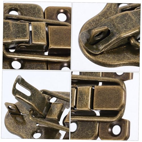Image of DOITOOL 6pcs Vintage Duckbilled Hasp Lock Sturdy Metal Toggle Latch with Padlock Hole for Wooden Boxes Toolboxes and Jewelry Cases Versatile Decorative Clasp for Home and Travel