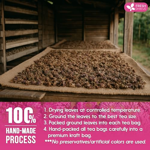 Image of FreshDrinkUS, Premium Red Clover Herbal Tea- 75 Tea Bags - Pure - Naturally Smooth & Mild Flavor - Premium Quality, Eco-Conscious Packaging. Caffeine-Free. Gluten Free. Vegan