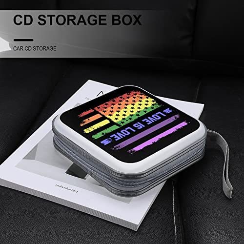 Gay Pride Us Flag Lgbt Cd Case Portable Dvd Disc Storage Box Organizer For Home Car #TOP4