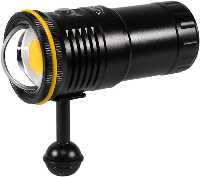 NSV60 Diving Flashlight 6000 Lumen High CRI=90 Scuba Dive Light with Fasting Charging 100m Waterproof Video Torch for Under Water Professional Photography Sports