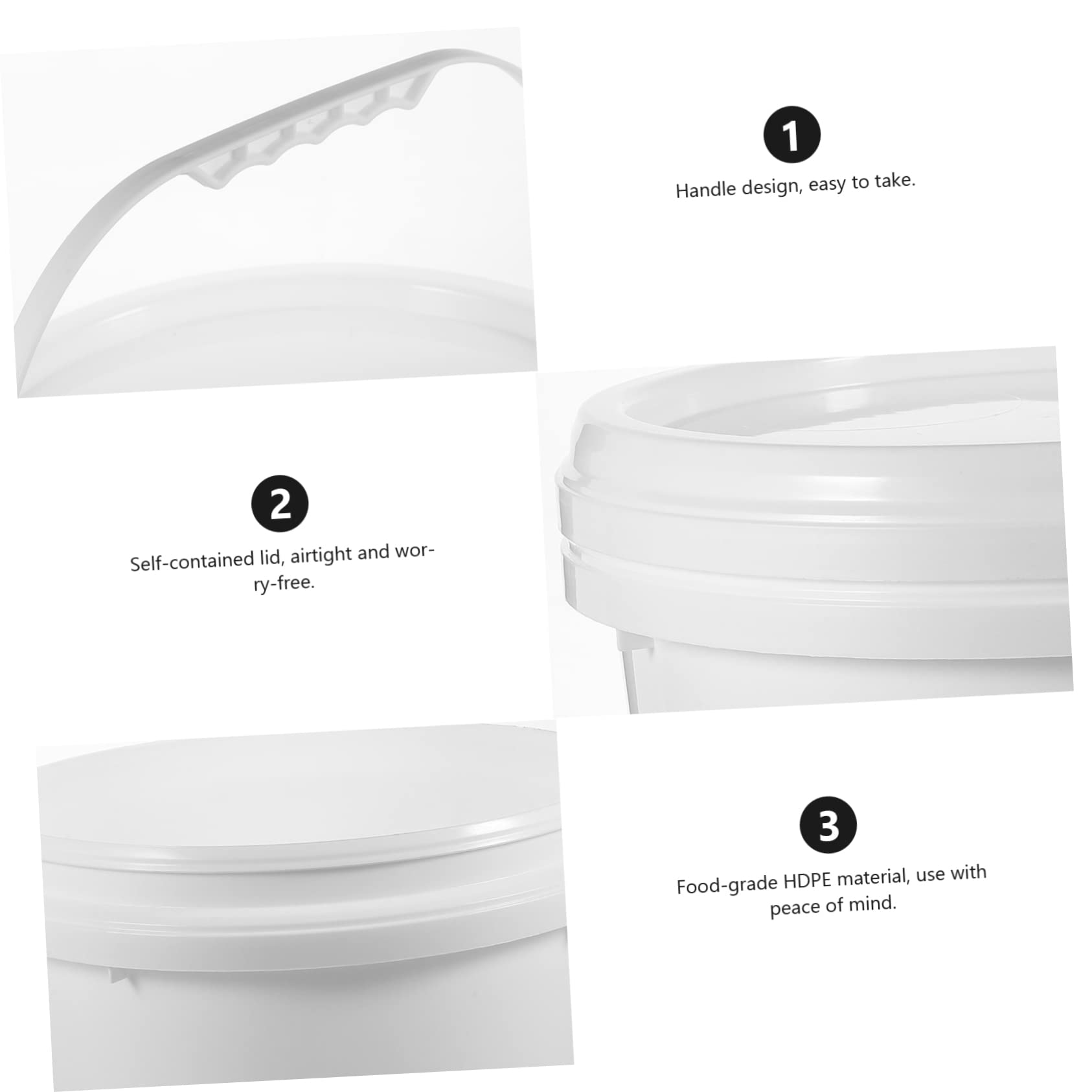 Cubo de Pintura Vacío Hdpe Blanco de 10 litros con Tapa | Alta Resistencia y Resistencia a Caídas, Apto para Almacenamiento Diario y Embalaje de Pintura