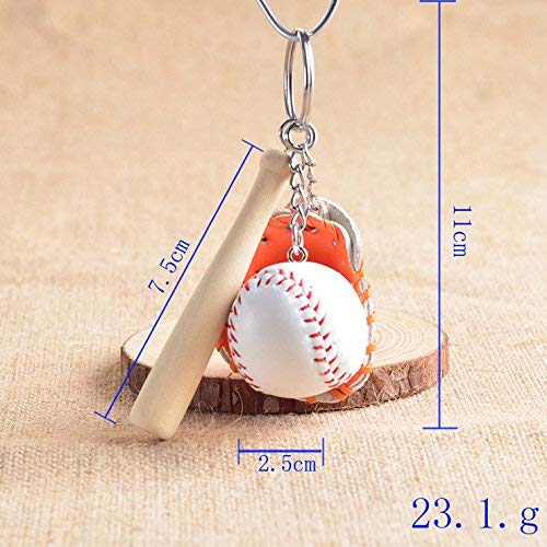 Preisvergleich Produktbild Vektenxi Handtaschenanhänger Mini Baseballschläger Handschuh Set Schlüsselbund Schlüsselanhänger - Orange Tragbar und Nützlich