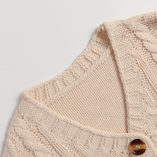 Women's 2 Piece Button Knitted Cardigan and Tube Top Casual Soft Crop Cardigan Sets4