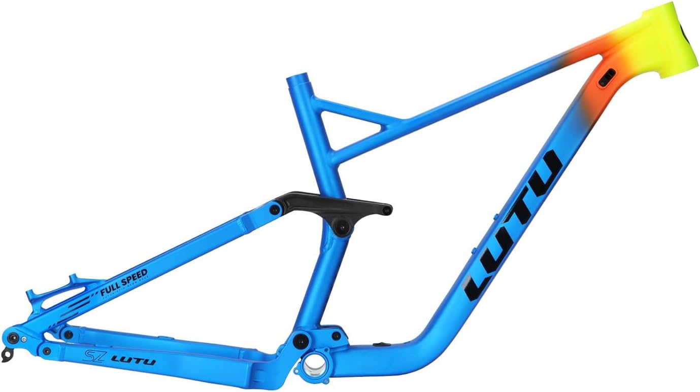 27.5er 29er Mountain Bike Frame 15.9" 17.9" Full Suspension Downhill Frame DH Aluminium Alloy Soft Tail Frame Travel 160mm Disc Brake 12 * 148mm Boost Thru Axle(Black,29 * 15.9")