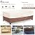 okcool Outdoor Coffee Table Cover,Waterproof Rectangular Patio Small Side Table Cover,48 x 28 x 16 inch, Outdoor Table Covers Waterproof Rectangle,Beige & Brown