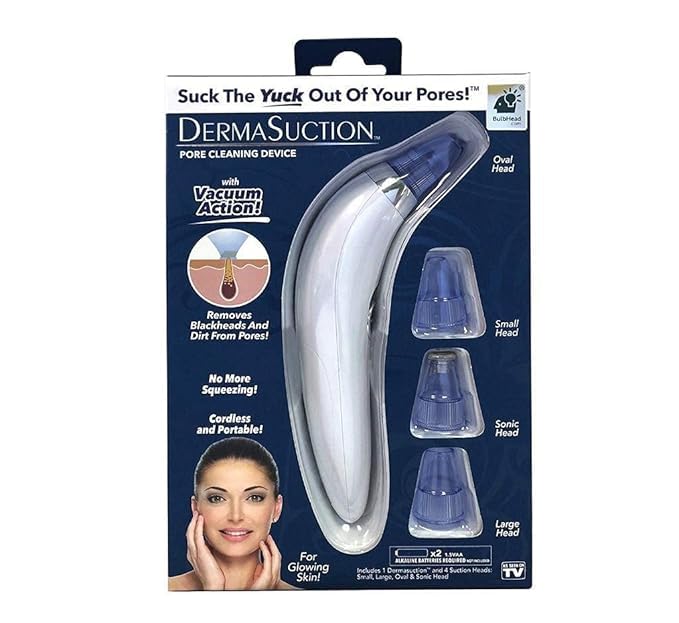 Derma Suction Blackhead Remover Vacuum Electric Pore Vacuum Facial Kit W/ 4 Removable Probes 4 Adjustable Suction Force For All Skin Treatment