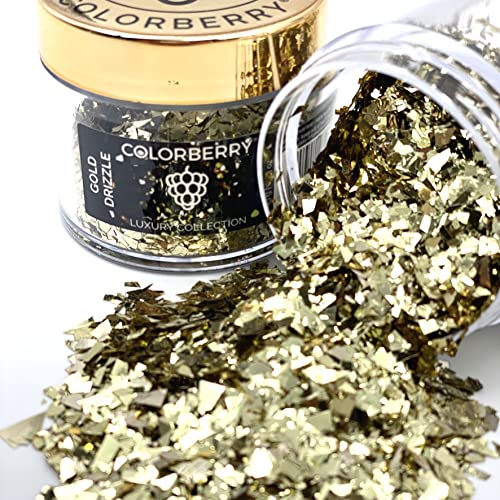 COLORBERRY Luxury Collection Drizzle - Pequeñas astillas de piedra para perfeccionar tu obra de arte en resina: 15 g (GOLD DRIZZLE) Cover