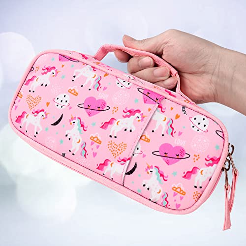 Image of Choco Mocha Unicorn Pencil Case for Girls, Soft Pencil Case Kids Pencils Pouch for Kindergarten Girls, Pink
