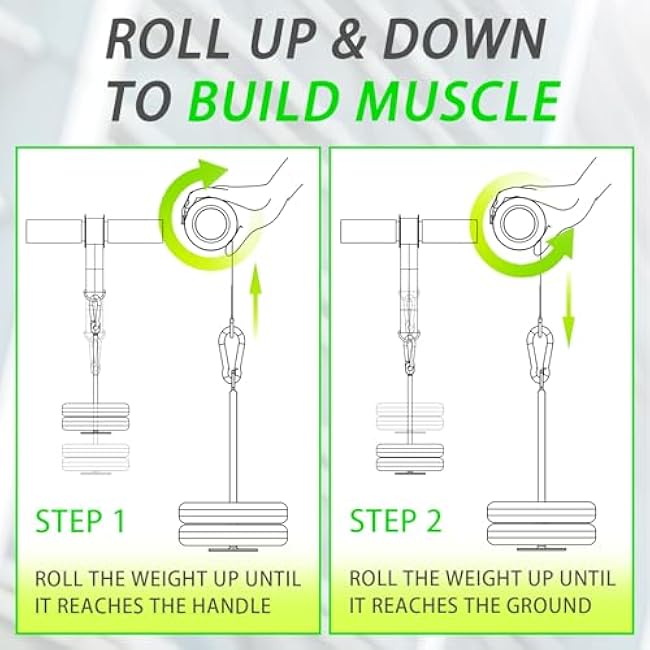 Forearm Strengthener Roller with Loading Pin and Thick Foam Grip ¨C Multi-Functional Wrist Roller & Arm Blaster for Forearm, Wrist, and Grip Strength Training