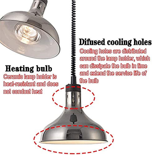 Voedsel Warmtelamp, Verstelbare Voedselverwarmer Lamp Met Lamp Voor Restaurant Keukenbuffet, Ideaal Voor Commercieel En… - Afbeelding 6