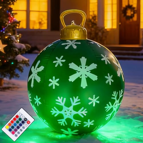 LORESJOY Weihnachten Aufblasbar Ball, 60cm Aufblasbare...