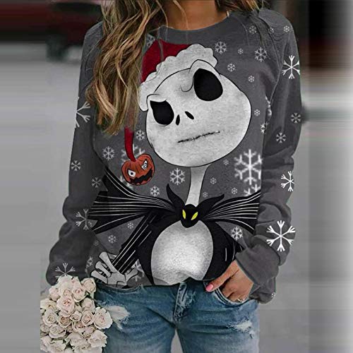 MeikoHome 2020 Christmas Costumes for Womens Funny Graphic Crewneck Tshirts Long Sleeve Tee Tops