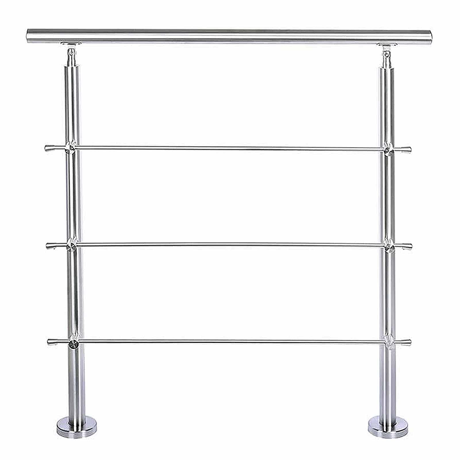 Balustrade extérieure en acier inoxydable de 60 cm avec 3 barres de sécurité