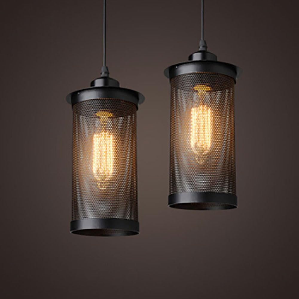 Metalowa lampa wisząca w stylu retro industrialnym, niestandardowy ażurowy abażurowy abażur, jednogłowy oprawka E27, dekoracyjna oprawa do ganku i podjazdów
