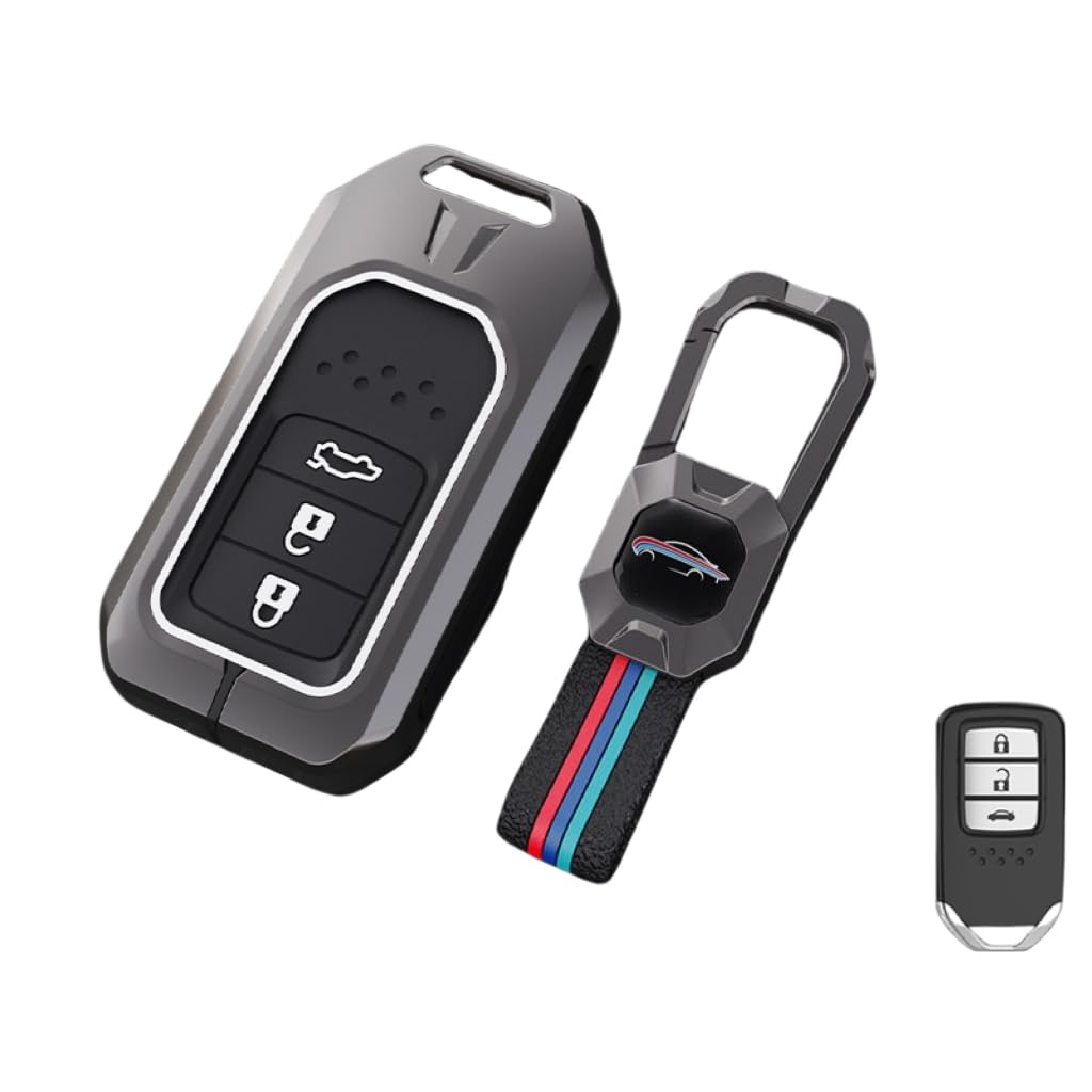 Contacts 3 Button Metal Silicon Key Cover Compatible with Honda | Mahindra | Volkswagen | Toyoto