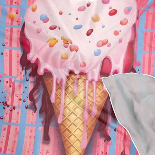 Ice Cream Silk Like Head Scarf for Women,Soft Fashion Neck Scarf Square Satin Head Scarf 23.6 Inches4