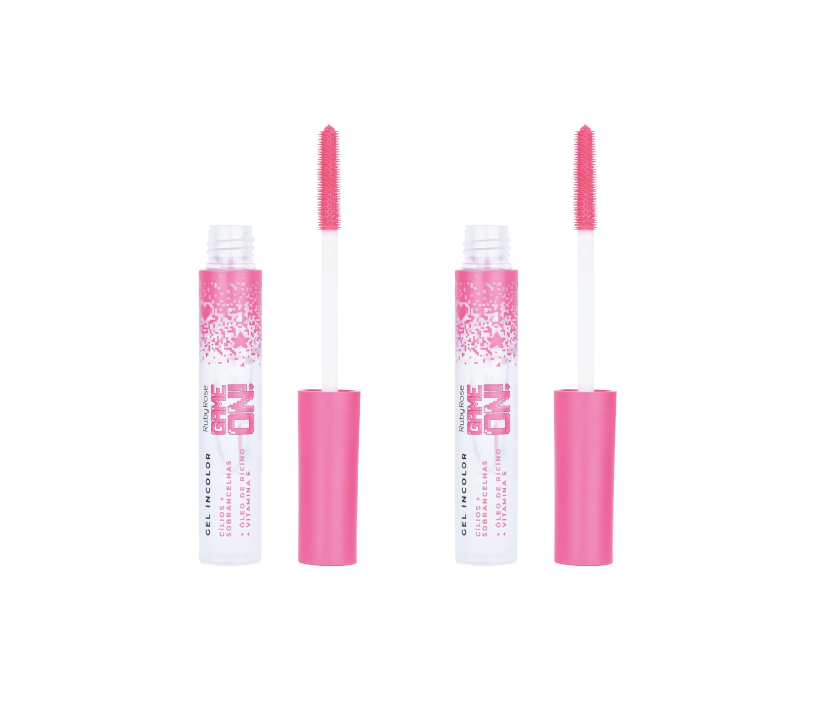 Gel Incolor Cílios Sobrancelhas Game On Ruby Rose - Kit 2