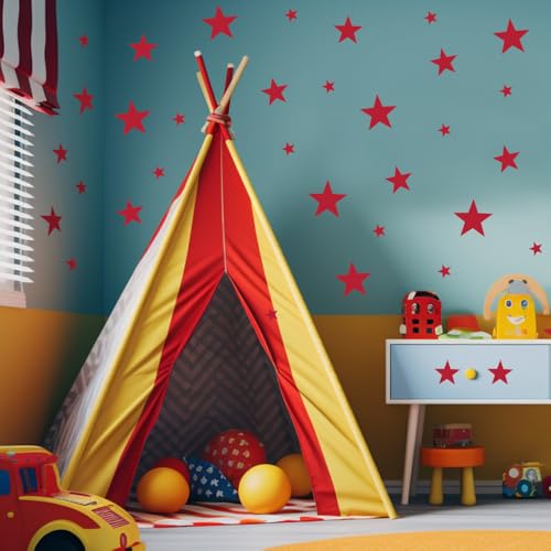 155 Pzs Vinilos Decorativos Estrellas Rojas para Pared miniatura 2