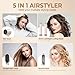 Hairstyler 5 in 1 Hair Styler Set föhn 5 in 1 Haarstyler Mit Rundbürstenföhn Haarstyler Warmluftbürste Föhn Lockenstab Luft Thermal Brush Für Glätten, Trocknen, Volumen, Locken