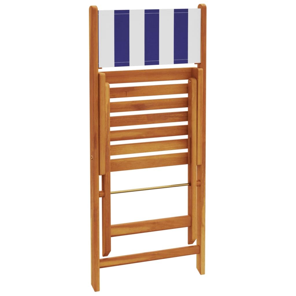 Set Pranzo Giardino 5 Pezzi Legno Acacia Tavolo e Sedie Pieghevoli | Set pieghevole salvaspazio in legno massello con foro per ombrellone, ideale per momenti di relax in terrazzo o patio.