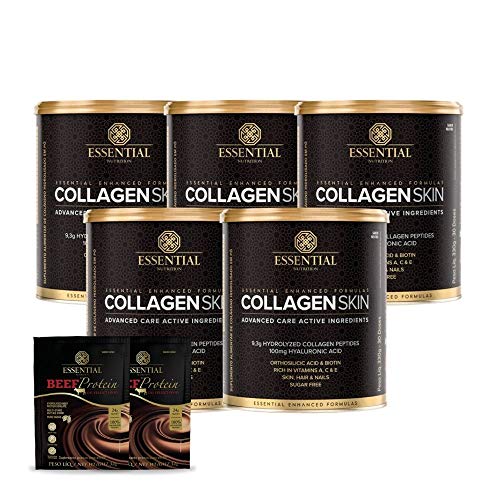 Kit 5x Collagen Skin 300g Neutro + 2 Brindes - Essential Nutrition
