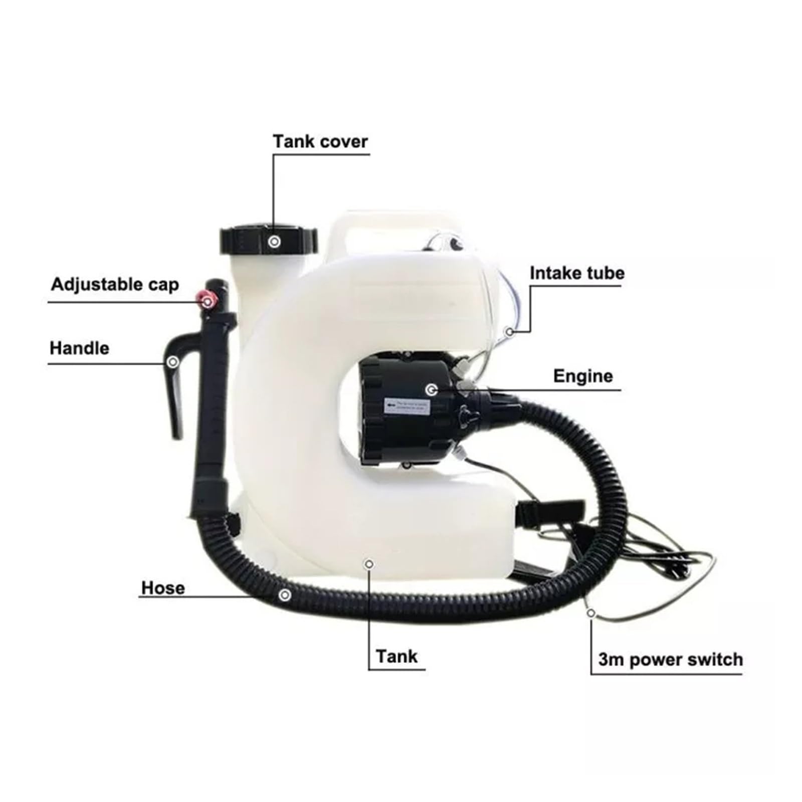 Opryskiwacz Elektryczny, 15L 1400W Super-C plecak elektryczny opryskiwacz ULV, zimny zamgławiacz Ultra rozpylacz ogrodowy maszyna do zamgławiania na zimno
