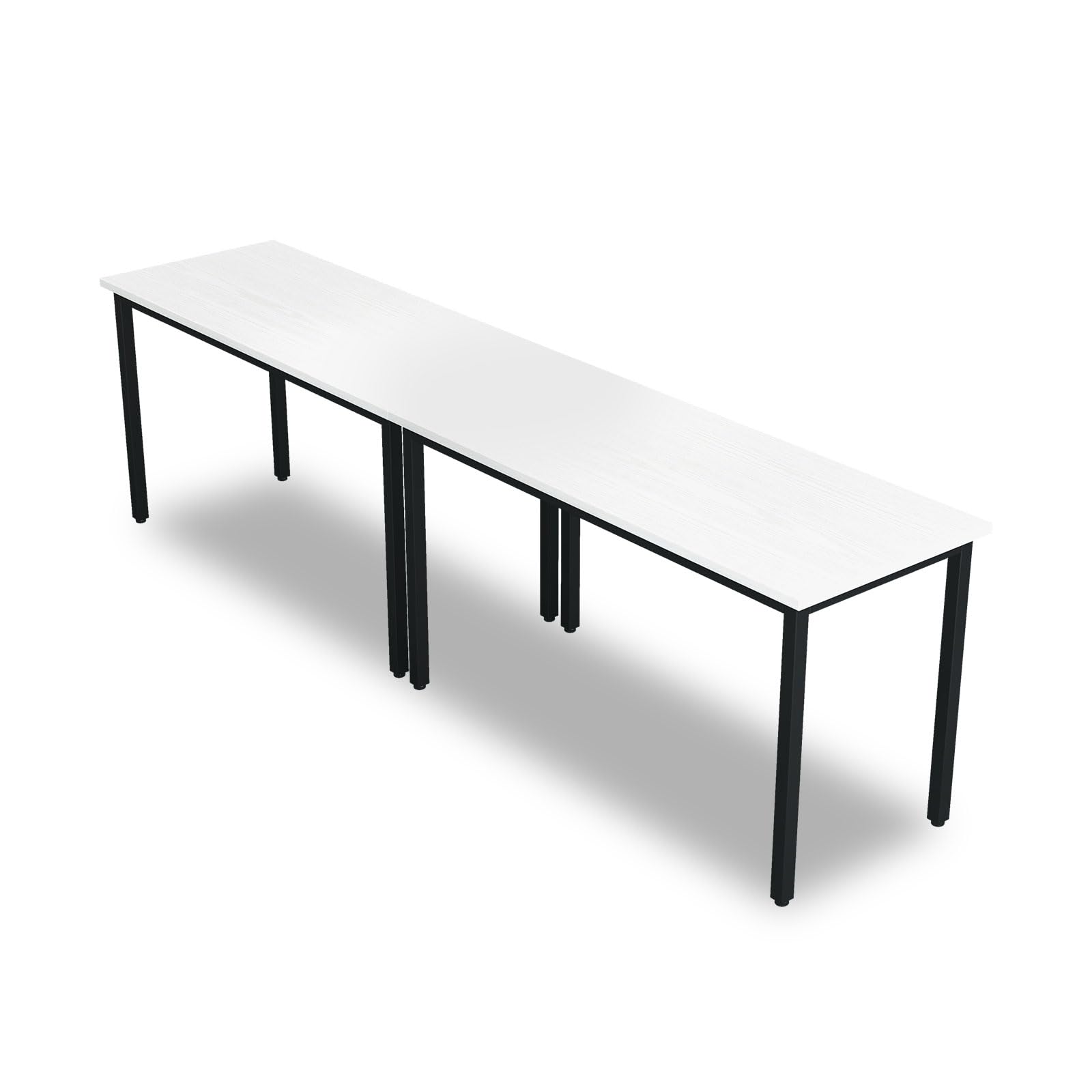 Bonzy Home Conference Tables 8ft Office Computer Desk for Meeting Room Study Writing Printer Podcast Table for 4-8 People Modern White 2PCS 94.4"x23.6"x29.5"