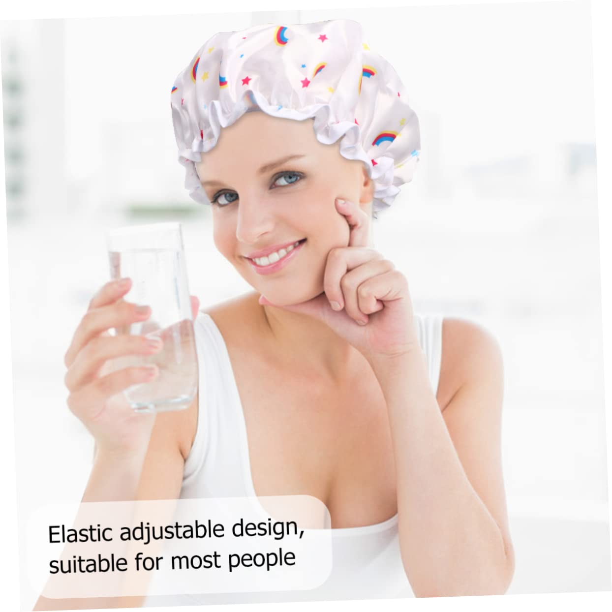 DOITOOL 12stücke Teiliges Wasserfester Satin-duschhaube Für Damen Bedruckte Doppellagige Schlafmütze Für Komfortables Duschen Und Make-up Entfernen Verschiedenen Farben Erhältlich