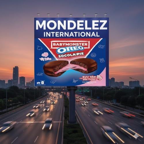 Image of BABYMONSTER OREO Socola Pie Chocolate Sandwich Cookies with Strawberry Cream Filling Limited Edition, Each 6 X 168g X Pack Of 2 (Product Of Vietnam) Fro DECADENT