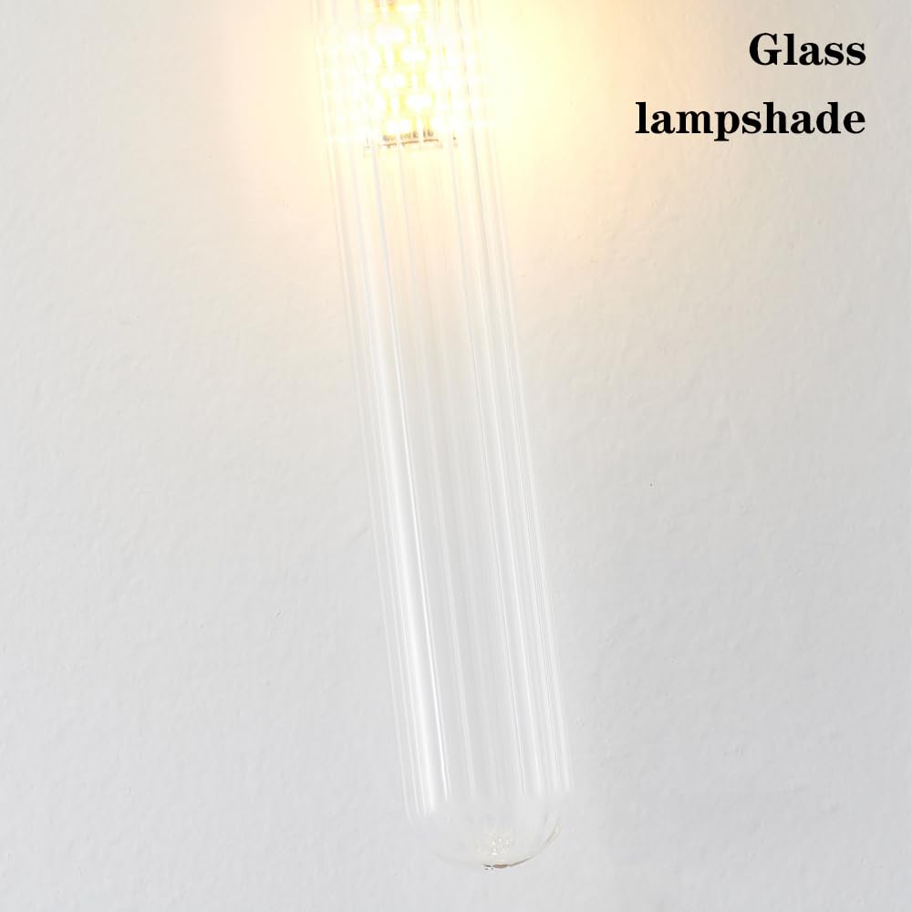Applique da Parete, Illuminazione Industriale, Lampada Moderna con Cablaggio Fisso e Paralume in Vetro scanalato, lampade per Soggiorno, Arredamento per la casa, luci da Bagno G9