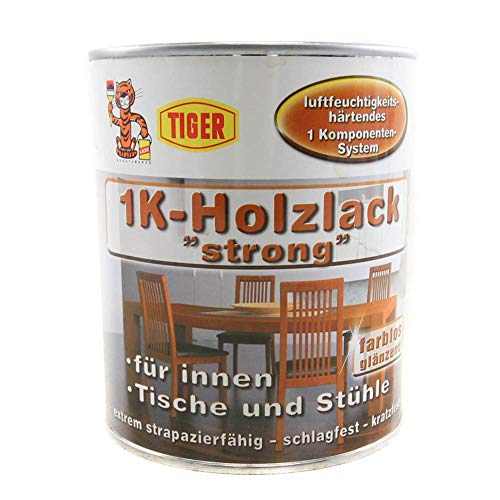 Preisvergleich Produktbild 1K Holzlack Tiger farblos glänzend 0,75l