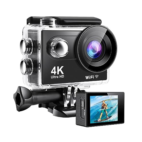 Image of UltraHD 4K Action Camera | Waterproof, WiFi, EIS | 170 Wide-Angle Lens | 24MP Photos | 4k @ 60fps Video| Vlogging, Motovlogging, Sports, YouTube,Bike & Helmet Camera